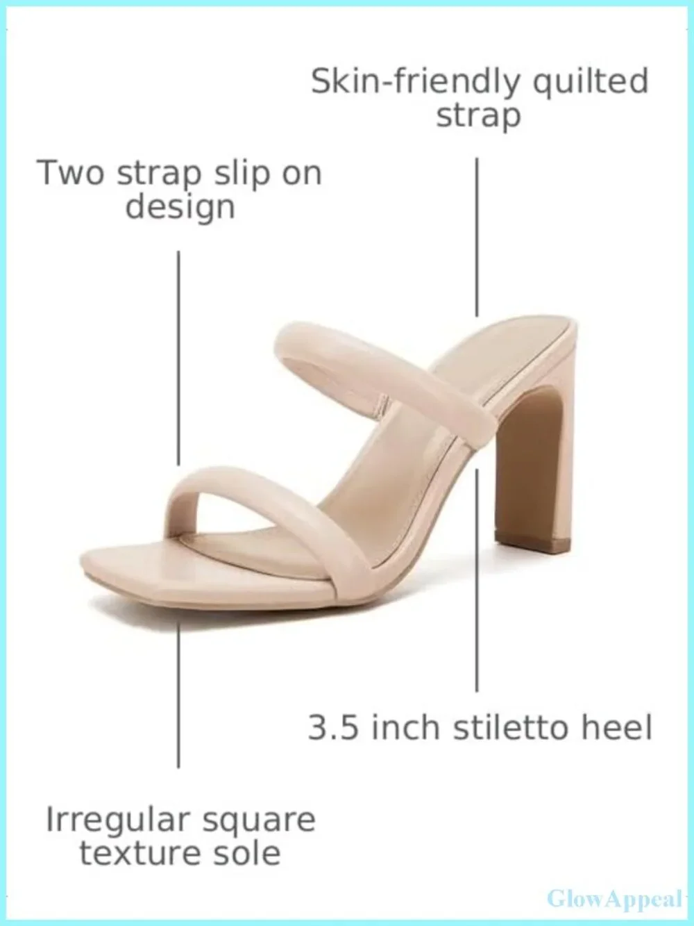 Women's Faux Leather Chunky Heel Mule Sandals Square Toe Open Toe Stiletto